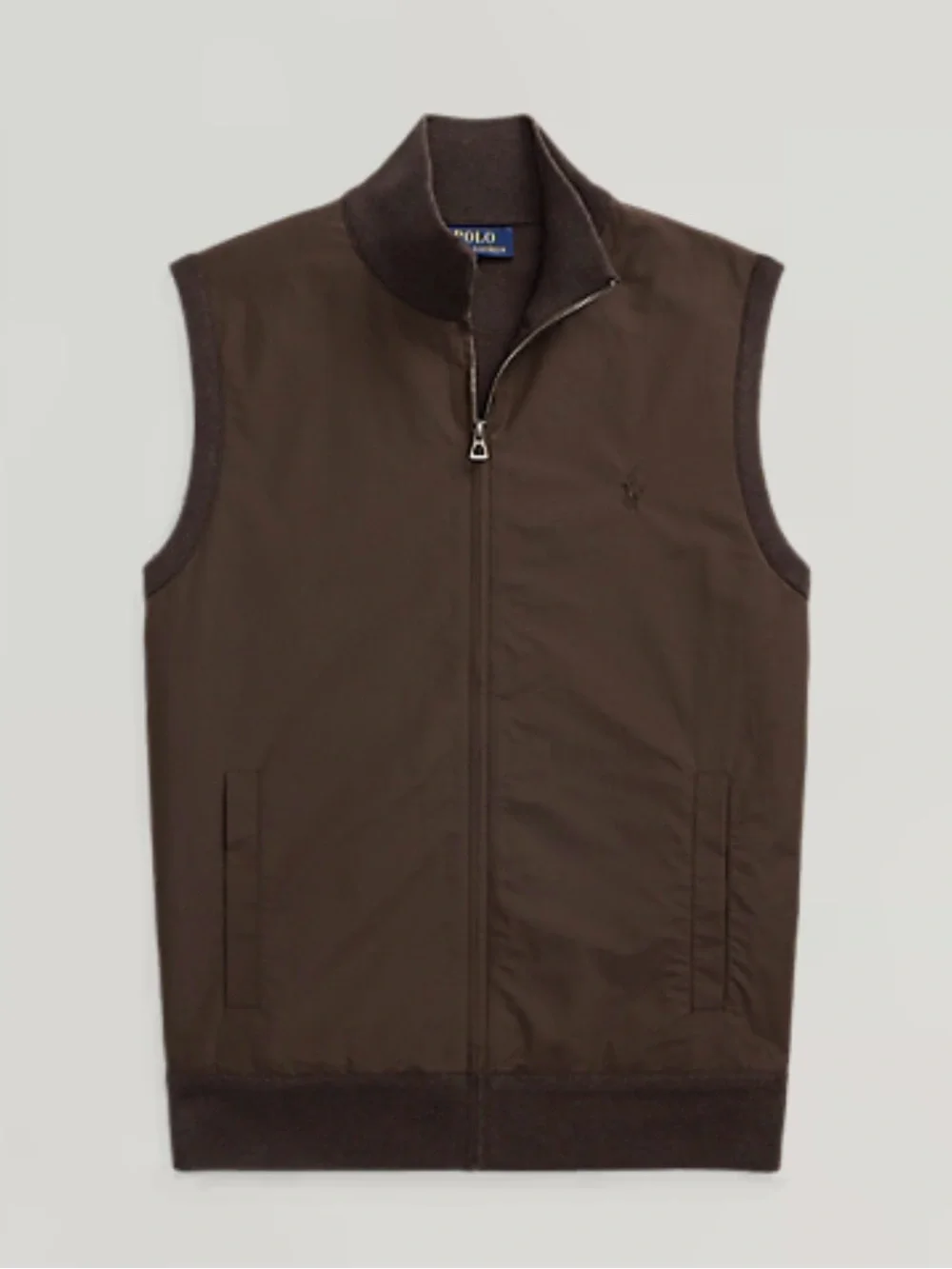 Men’s Polo Ralph Lauren Hybrid Full Zip Sweater Vest Brown